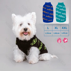 Suéter de cuello alto con bordado Nobleza para mascotas negro/verde/azul L/XL/XXL